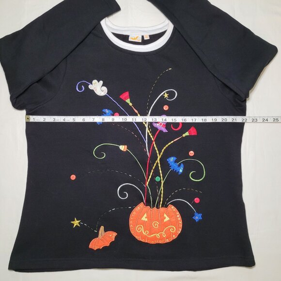 Vintage Y2K Halloween Sweater Pumpkin Black Orange Large Whimsigoth Spooky - Picture 5 of 11